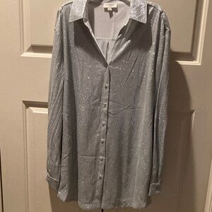 Umgee Silver Glitter Blouse